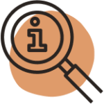 Pictogramme en forme de loupe afin d'illustrer la fonction informative de la page